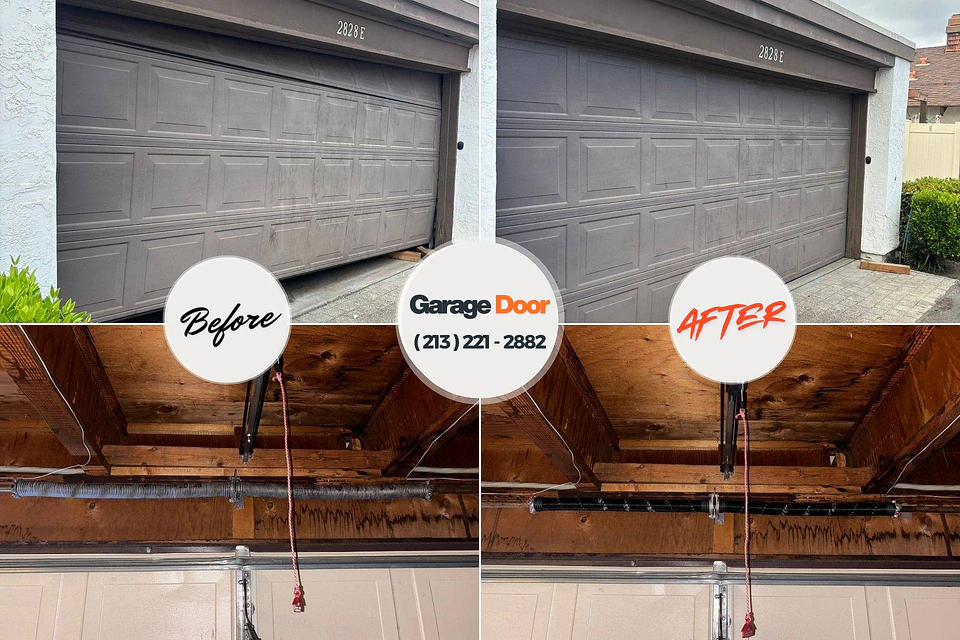 Before and after: garage door repair Goose Creek Village, VA